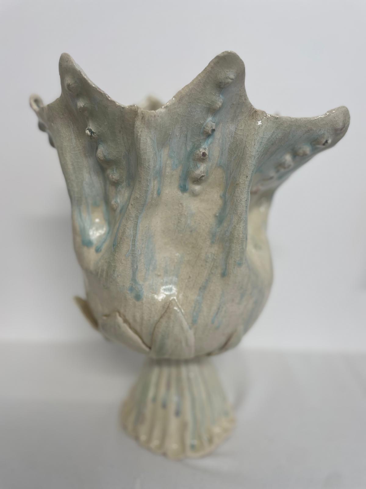 Vase corolle en grès émaillé