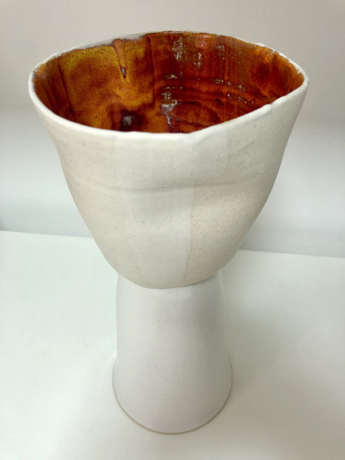 Vase empreinte orange, 2018. Grès.